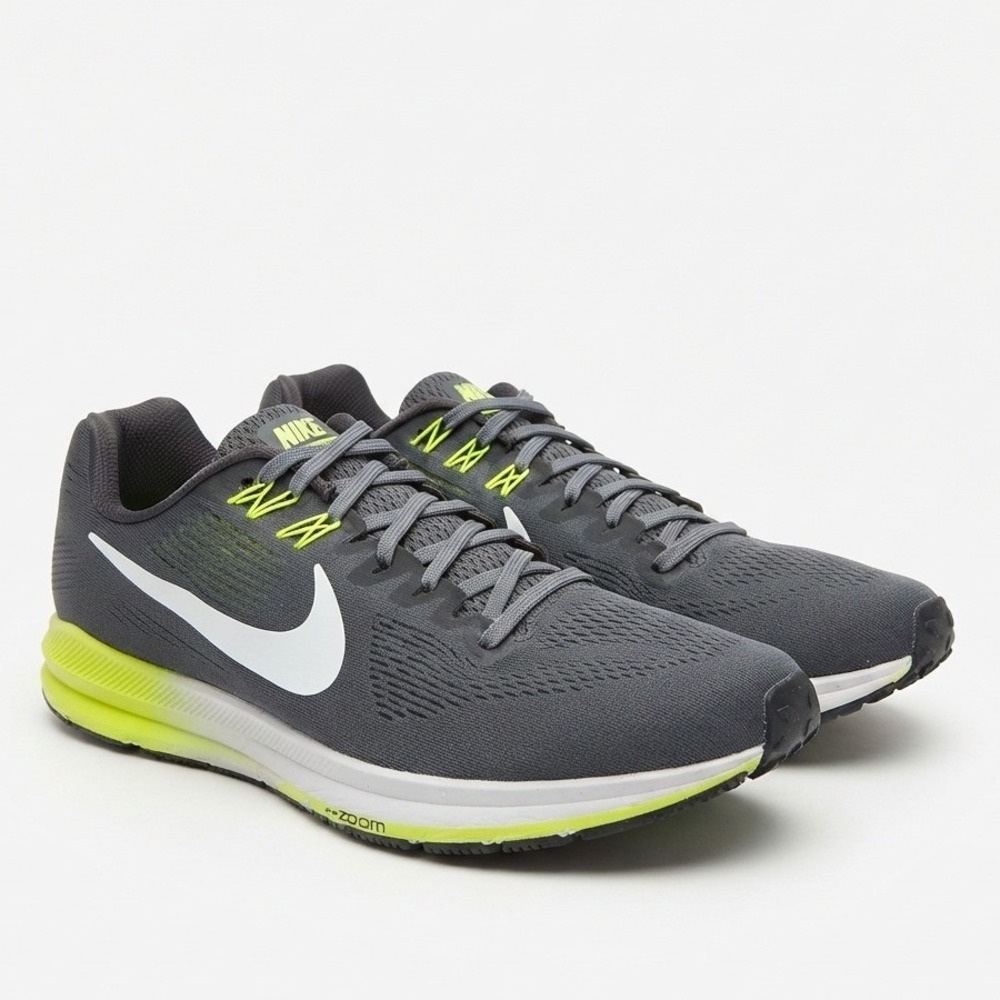 Nike Air Zoom Structure 21 Running Shoes Mens Size 12 Grey Volt Sneakers